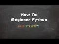 How To Beginner Python - Part 5