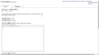 String-1 withoutEnd Java Tutorial Codingbat com