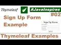 Sign Up Form Example Thymeleaf Example Java Inspires