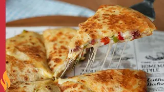 Lavaş Arası Pizza Tarifi 🍕 Tavada 10 Dakikada Hazır! 😍