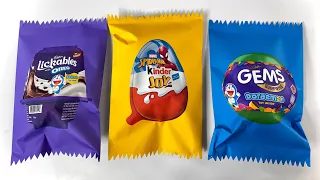 3 Surprise Candies Mystery Pack Unboxing | Kinder Joy | Lickables | Gems Surprise | ASMR