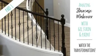 Two-toned Gel Stained Banisters with Java Gel Stain Part 1