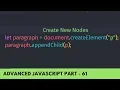 Create New DOM Element Using createElement - Advanced JavaScript Tutorial Part