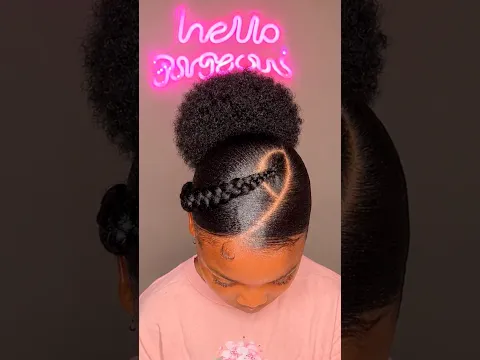 Slayed braided natural hairstyle 🍒🩷