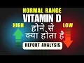 Vitamin D test report kaise dekhe Vitamin d normal range Vitamin D low levels meaning