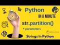 str partition sep - Split Python Strings at First Occurrence of Separator