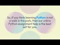 Python Assignment Help in Canada by Top Experts