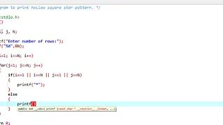 C Program to Print Hollow Square Star Pattern Working Example
