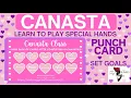 Canasta Learn to play Special Hands punch card to track your goals 2-10-25