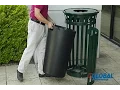 Global Industrial Slatted Metal Waste Cans with Access Door