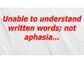 Unable to understand written words not aphasia CodyCross