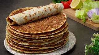 لحم بعجين بدون فرن بطريقة منزلية انجح واسهل طريقة وبدون خميرة 