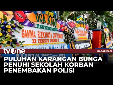 Sekolah Korban Penembakan Polisi Dibanjiri Karangan Bunga