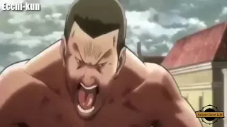 attack on titan erens first transformation and titans fight scene