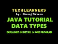 Java data types Java Tutorial
