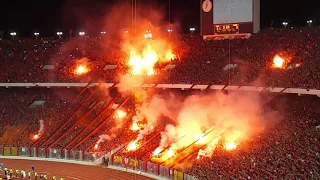 انفجار التراس الاهلي في بدايه مباره الاهلي والوداد فيديو جنوووووني دندنها
