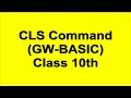 CLS COMMAND in gw basic 10th class computer Online free computer lectures 10th gw basic