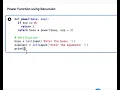 Python Code for Power Function using Recursion