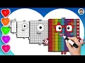 How to Draw Numberblock 10000 1000 100 10 with Bright Rainbow Colors