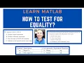 How to test for equality