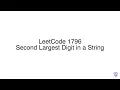 LeetCode 1796 Second Largest Digit in a String