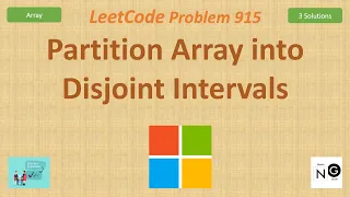 Partition Array into Disjoint Intervals Leetcode 915 Array Microsoft