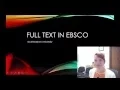 Finding Full Text in EBSCO