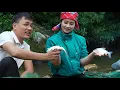 Lagu Linda and Quang were delighted to find a large, forgotten catch of fish.