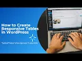 How to Create Responsive Tables in WordPress TablePress Wordpress Tutorials