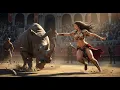 Download Lagu Strong Female gladiators wrestling against Rhino (Iron Roses in the Ring).