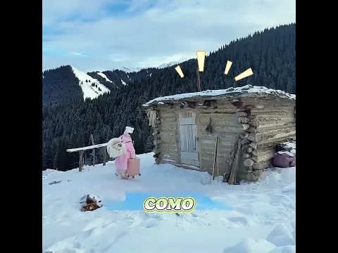 ♨️la chica descubrió por casualidad una fuente termal y una vieja cabaña en la nieve.#shorts #DIY