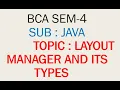 Layout manager and its types Programming with java