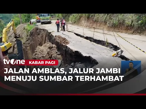 Jalan Penghubung Jambi Menuju Sumbar Amblas