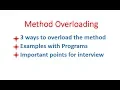 Method Overloading in detail - Hindi