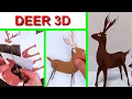 How to Make a Cardboard DEER 3D Easy Craft DIY with Template for Print