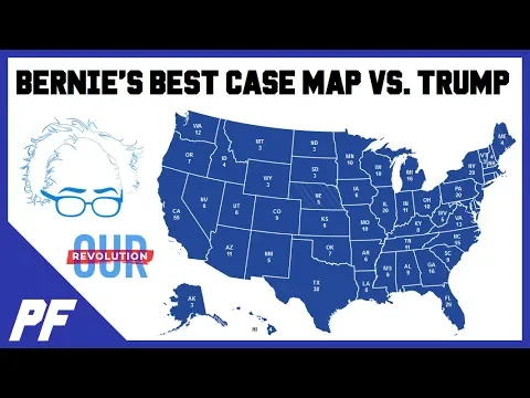Best Case Map for Bernie - Bernie Sanders vs. Donald Trump 2020 Map Prediction - 2020 Map Projection