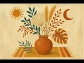 screensaver old painting boho style Boho Wall Art Minimalist Botanical Print for Modern Home Decor