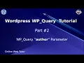 Wordpress WP - Query Tutorial for beginners from scratch Part WP
