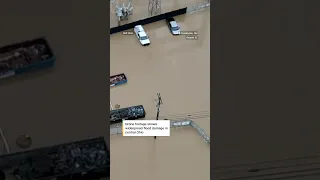Aerial footage shows widespread flooding in central Ohio