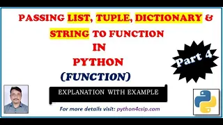 Passing List Tuple Dictionary String to function Passing Collection to function in hindi