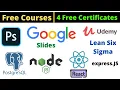 Udemy Free Certificate Courses Google Slides Adobe Photoshop PERN Stack Online Classes