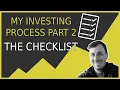 My Stock Investing Process - THE CHECKLIST