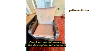 Review ALAULM Outdoor Swivel Rocking Chairs Set of 2 with 4 Thick Cushions and High Back Wicker Pat
