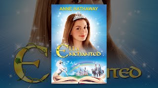 Anne Hathaway as Ella standing in a medieval marketplace with Hugh Dancy as Prince Char in the Ella Enchanted game.