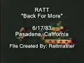 RATT - Back For More (live 1983) Pasadena