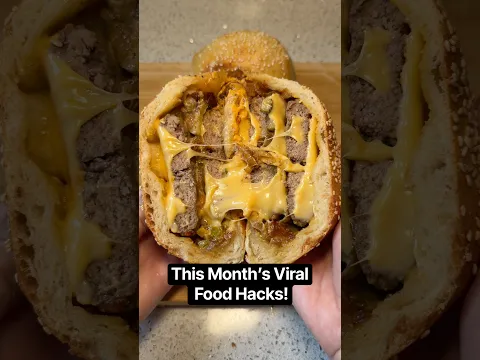This month’s viral food hacks! #recipe #foodhacks #foodtrend #easyrecipe #burger #cookie #cooking
