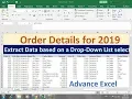 Extract Data based on a Drop-Down List selection in Excel