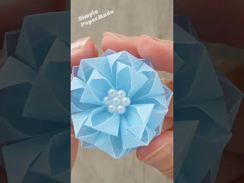 透ける折り紙で清涼感たっぷりのペーパーフラワー #ダリア #origami #paperart