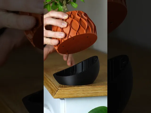 Plant Pot "Bellcrest" | Planter STL to 3D print | Fused Pot + Drain Tray & Optional Self-Watering video thumbnail