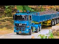 Lagu AKSI KE 16 ‼️ Proyek Pengecoran Rc Truk Hino Trailer VS Tronton Angkut Pasir Muatan Penuh Ban Selip
